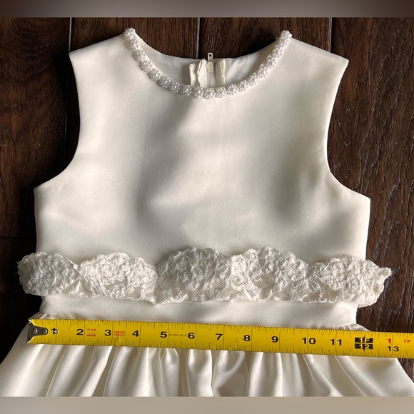 2 of 3 Mon Cheri FLOWER Girl IVORY Dress - Picture 8 of 13